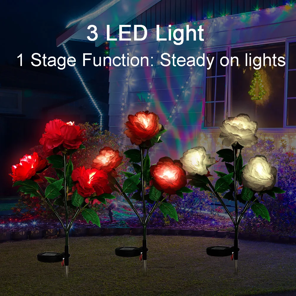 Artificial Home Eternal Solar led light decoration glow in the dark Stabilized Led Bouquet Decor Peony Flower