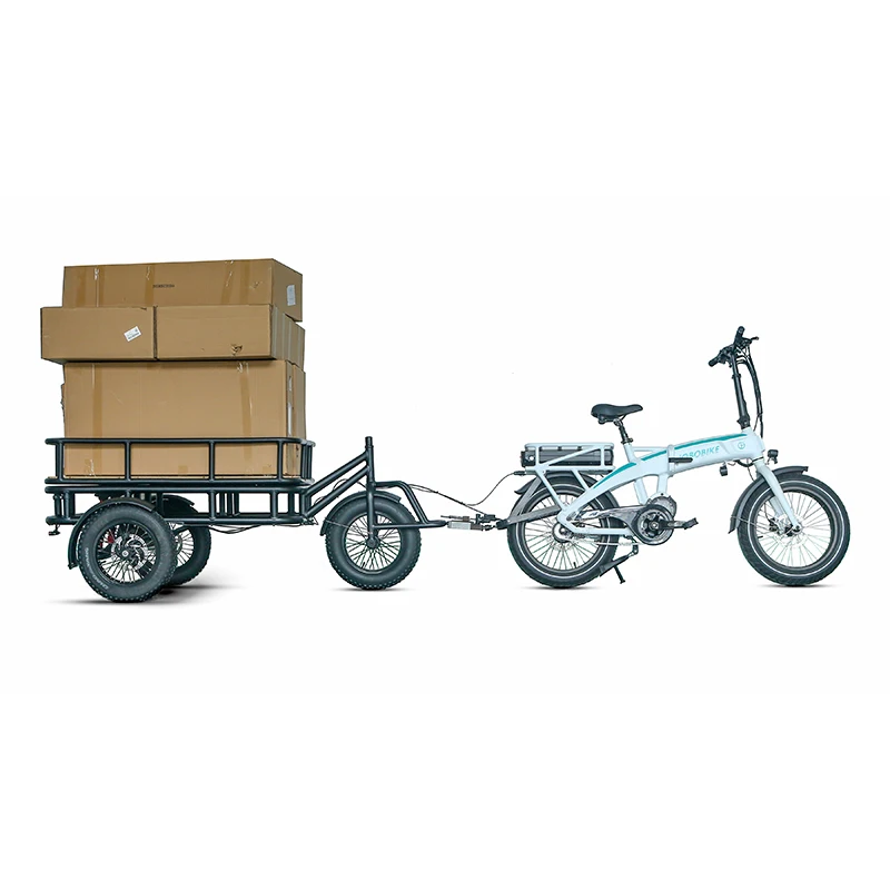 Aluminum alloy 16*4.0 fat tire outdoor camping transport camper travel cargo electric bicycle trailer