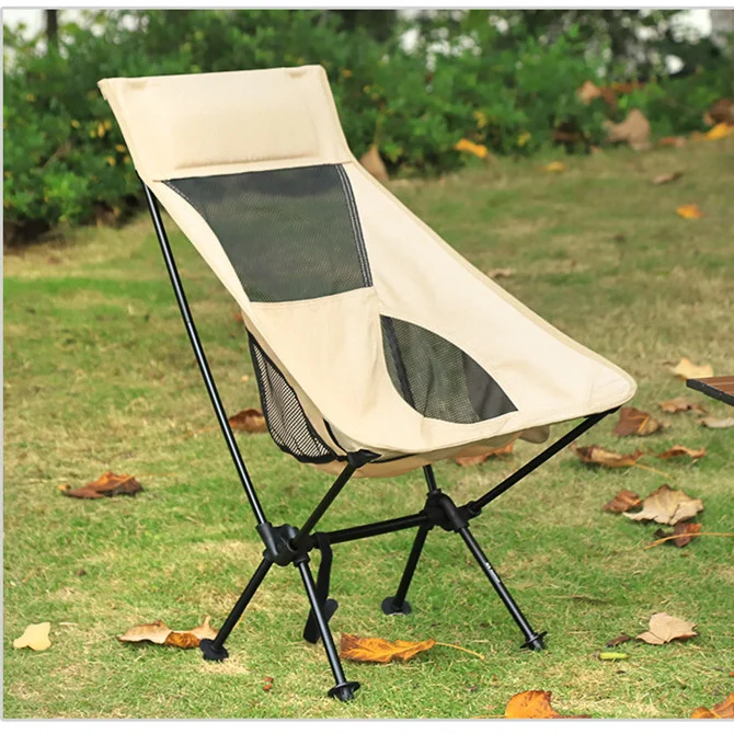 Outdoor Height Adjustable Leg Aluminum  Portable Foldable Folding Fishing Beach moon Camping Chair