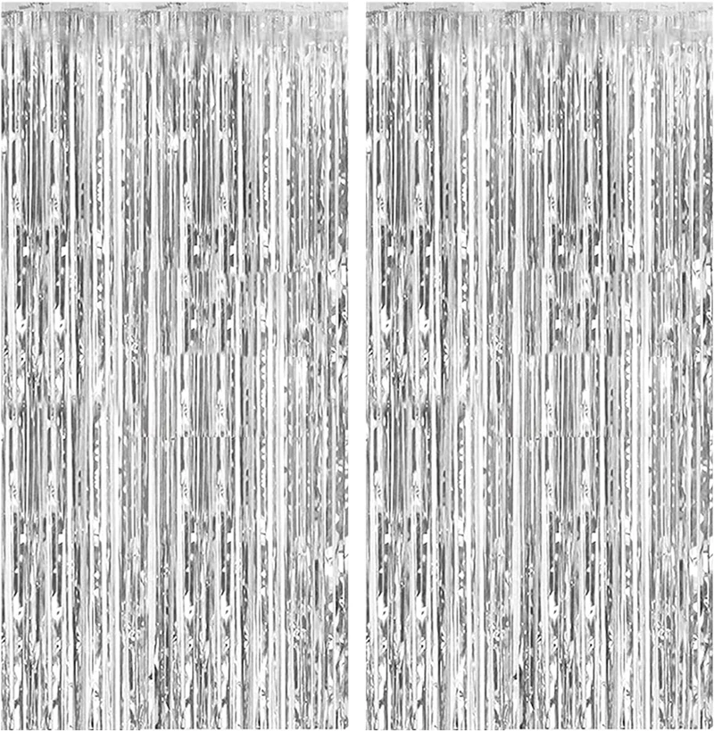 Quality Sliver foil fringe curtains party decoration party decoration 1*2M  For Party Supplies