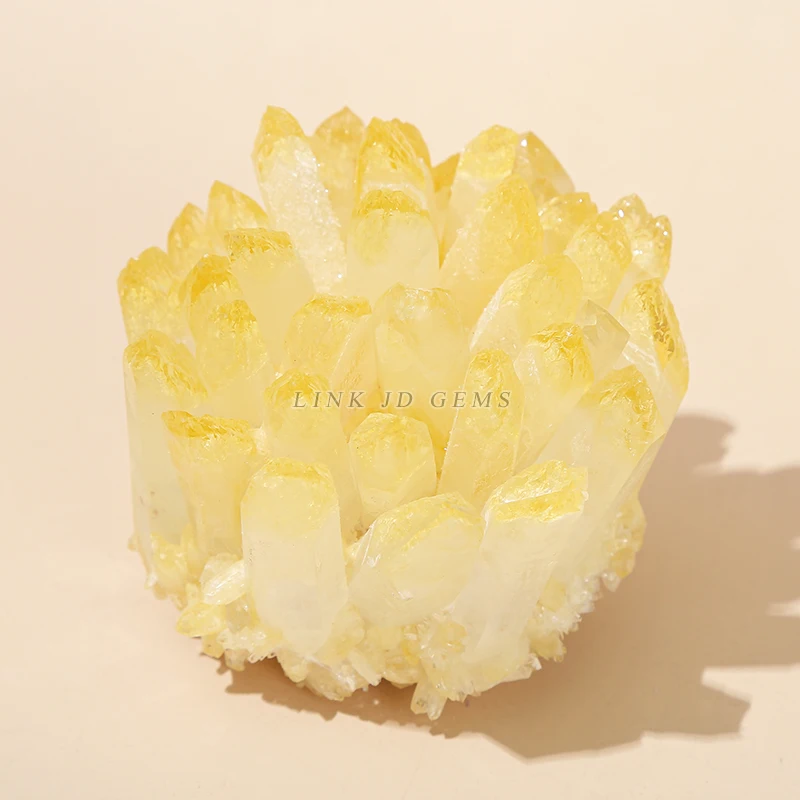 Natural Yellow Citrine Crystal Column Crafts House Decoration Crystal Citrine Cluster Mineral Specimen for Hotel Decor