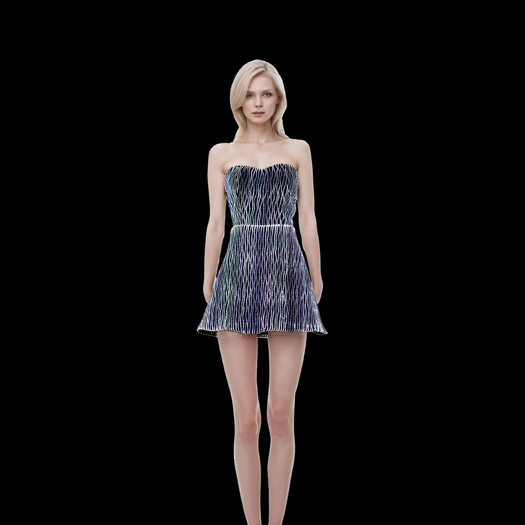 Fiber Optic Dress Light-Emitting Dress Illuminated Evening Dress