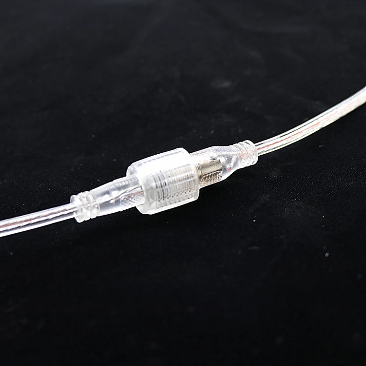2M Length 5.5*2.1 0.5 20AWG  LED neon Light Transparent Clear Cable Wire Female DC Power Plug Connector