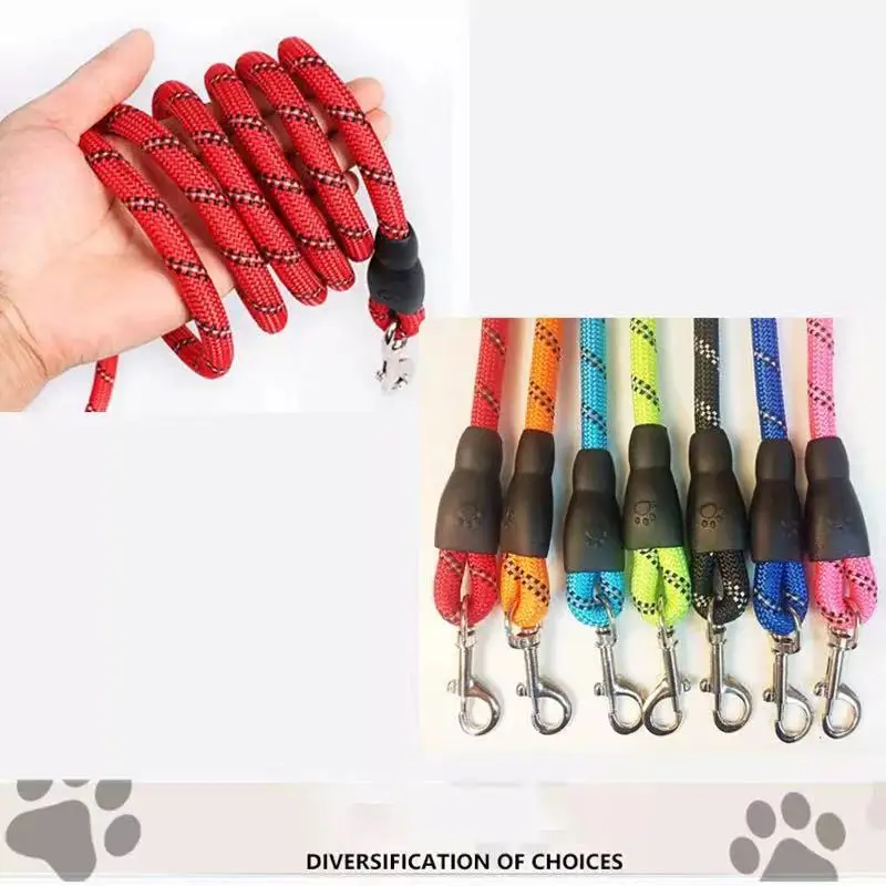 Strong Reflective Nylon Braided Climbing Rope for medium and large Dog heavy duty nylon rope dog Leash
