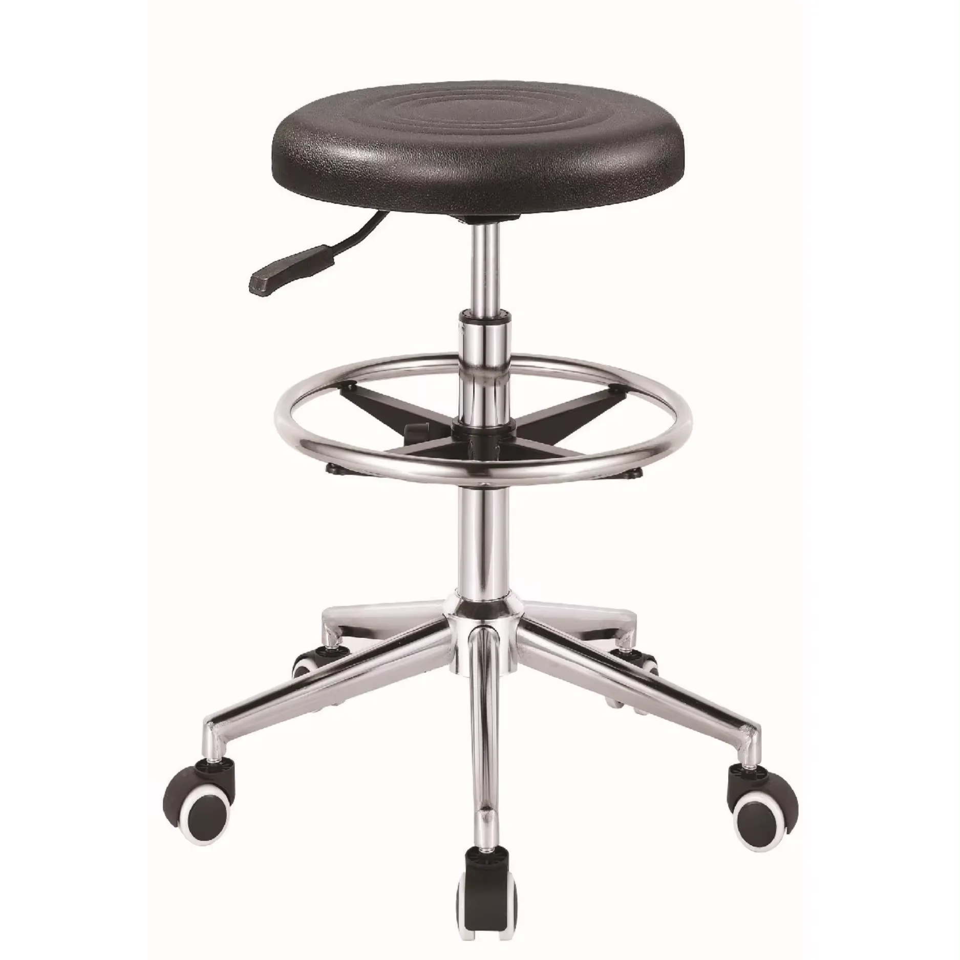 Ergonomic Laboratory Furniture With Metal Legs Chairs ESD Standing Work Stool Foam Work Pedicure Stool Leather Chair