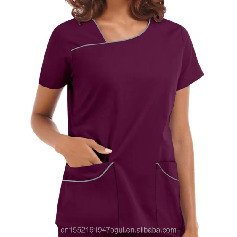 OEM Manufacturer hot selling zipper design medical clothing ladies scrubs nurses uniform suit