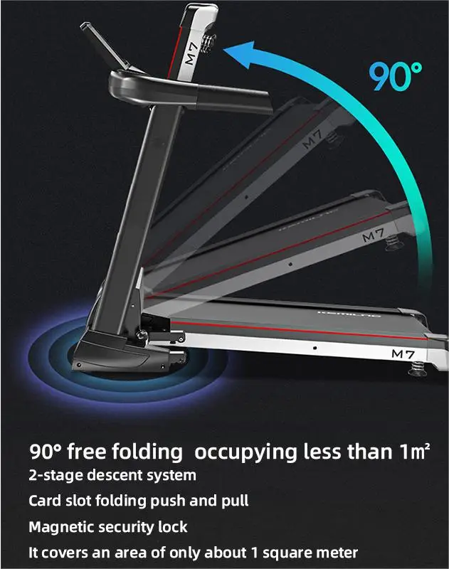 M7 High quality electric folding curved treadmill commercial machine weight loss with incline