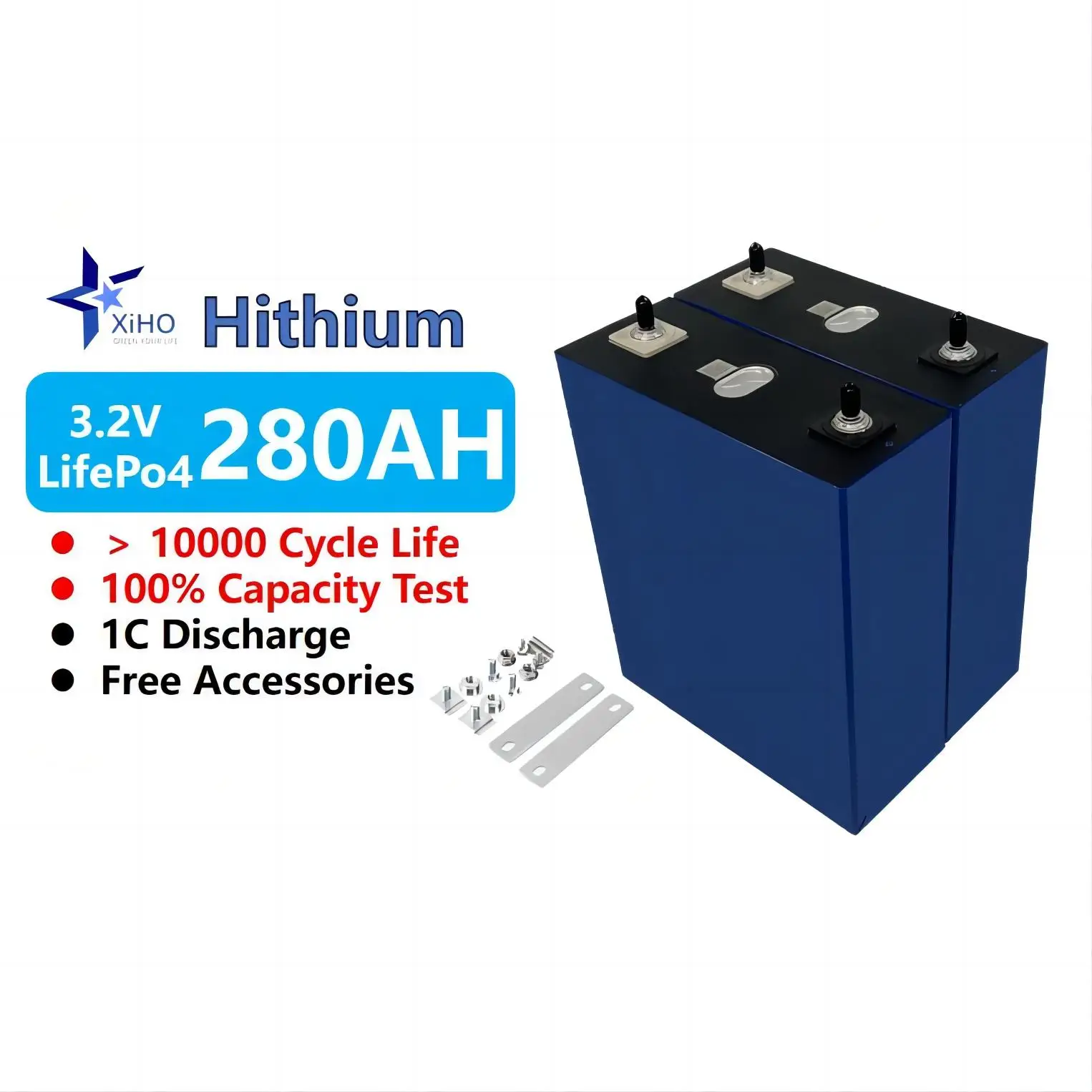 10000 цикл Hithium Lifepo4 элемент 3 2 В батарея 280ah призматический