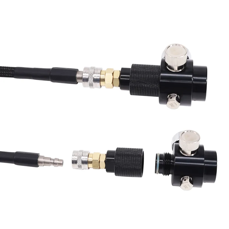 Airsoft Regulator with 40inch Low Pressure Remote Hose Line to Paintball HPA CO2 Tank Regulating Range 0~800 PSI