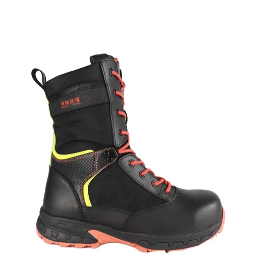 2021 New fashion steel toe steel midsole firefighter boot rescue rubber boot safety shoes