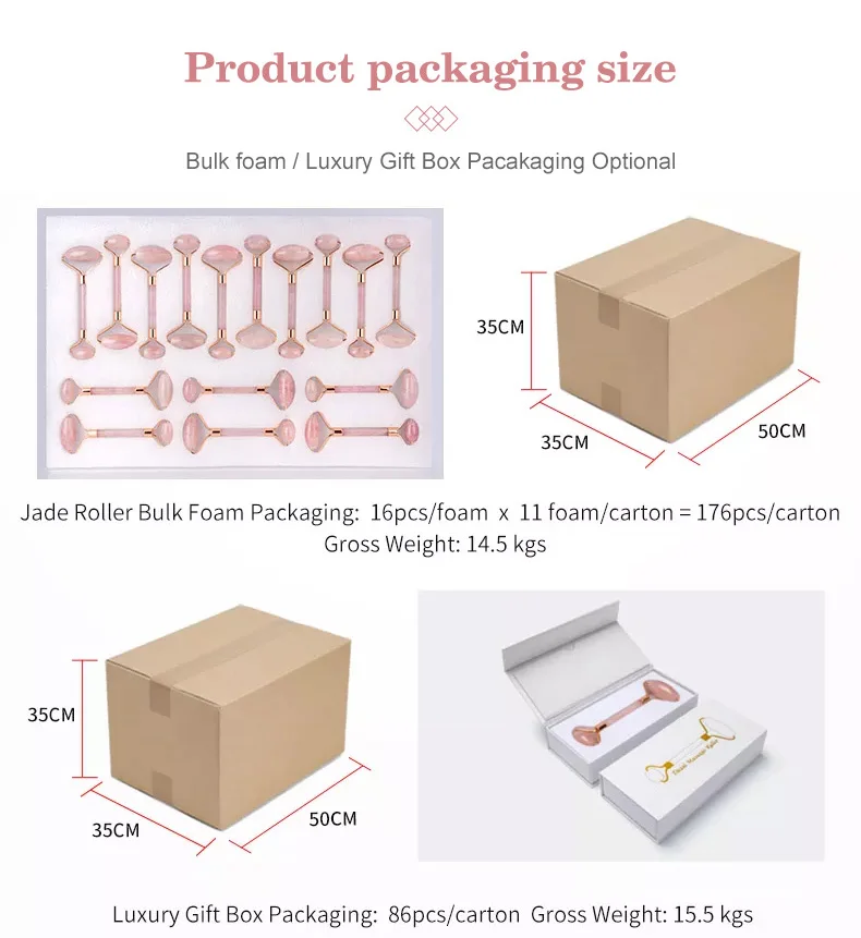 100% Natural Pink Jade Roller Gua Sha Tools Facial Guasha Rodillo De Jade Stone Jade Massage Roller For Body