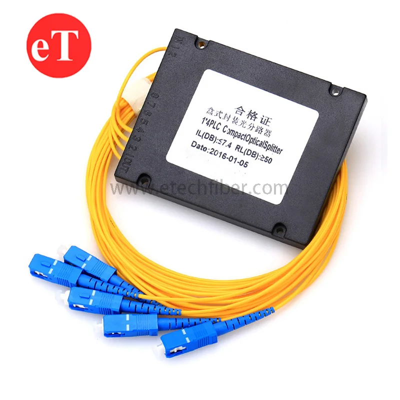Passive 1/4 SC UPC ABS Box 1x4 SC 4 Way Optical PLC Box Fiber Optic Splitter
