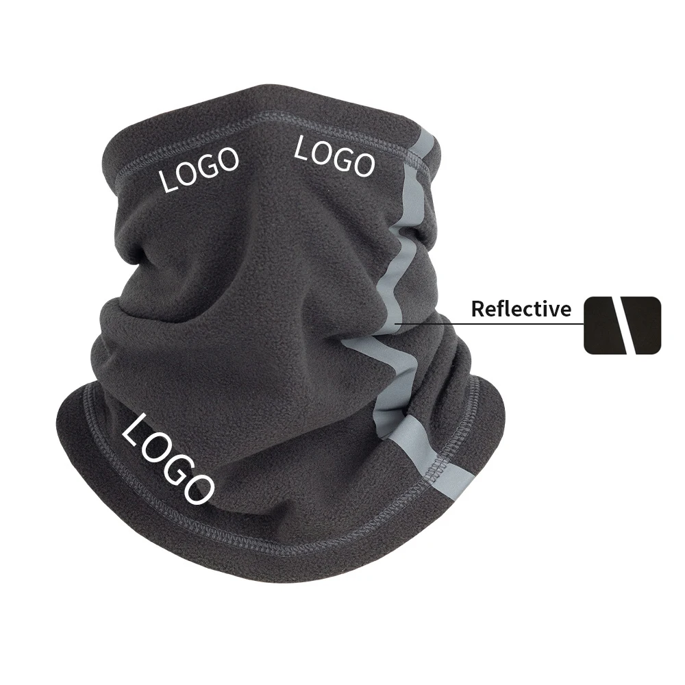 Wholesale Multifunctional Reflective Custom Winter Outdoor Thermal Ski Mask Neck Tube Bandana Polar Fleece Neck Gaiter
