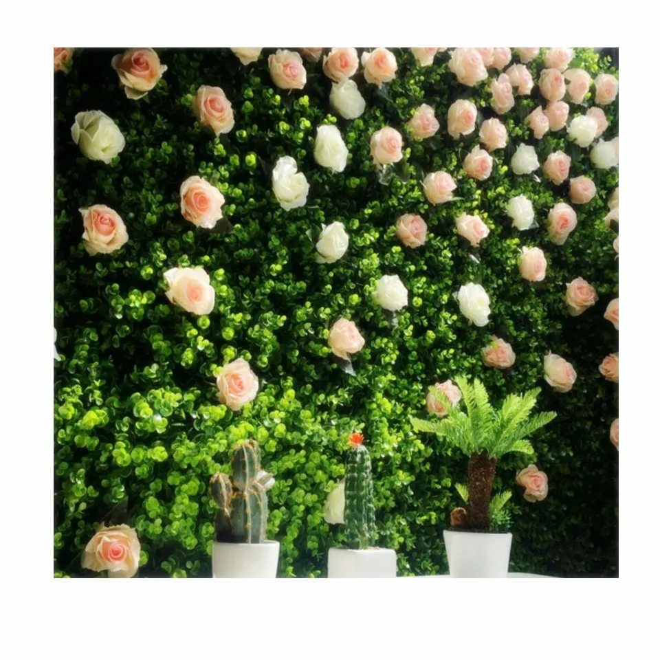 Wholesale Artificial Boxwood Grass Greenery Panel Faux Topiary Boxwood Plants Panels for home decoration