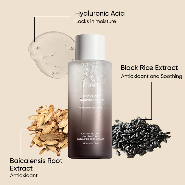 Organic Tonique Pour Le Visage Moisturizing Brightening Korean Face Black Rice Milk Toner Hyaluronic Skin Toner
