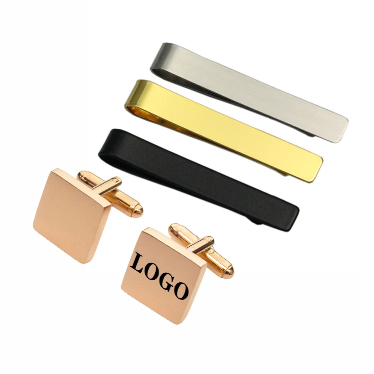 Supplier Custom Personalized Silver Gold Rose Gold Black Stainless Steel For Set Men Gift Metal Clasp Clamps Tie Clip