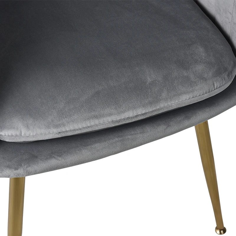 Corduroy Dining Chair with Metal Base