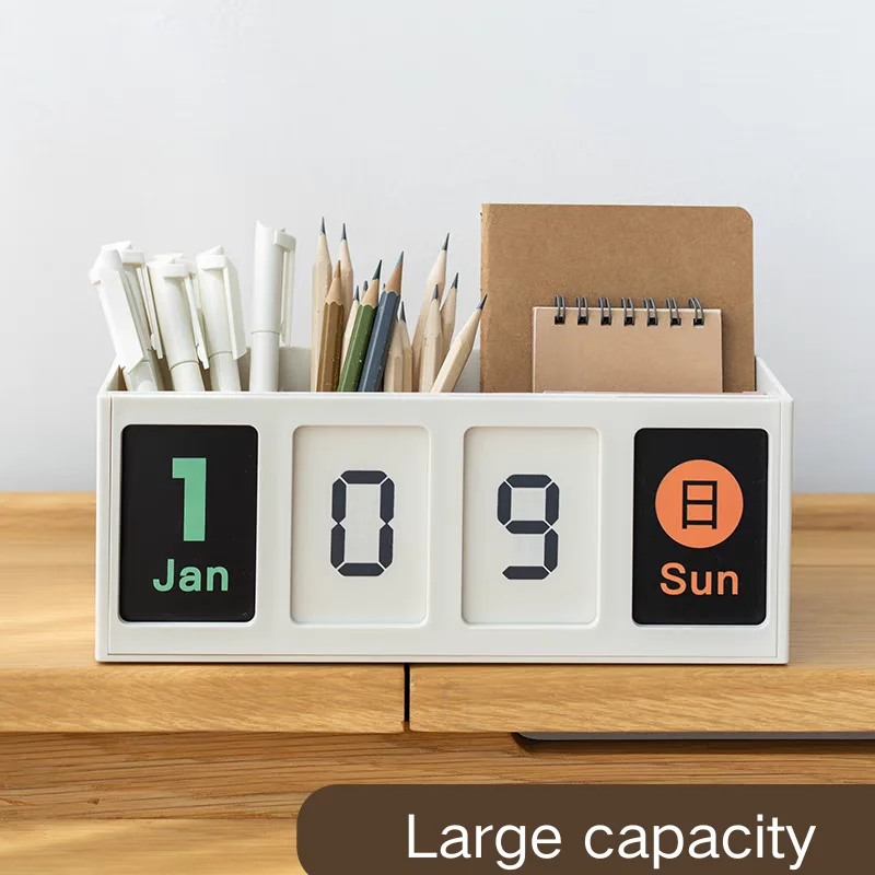 Hot new style recycling desk calendar Creative multifunction simple school office desktop pen container decoration