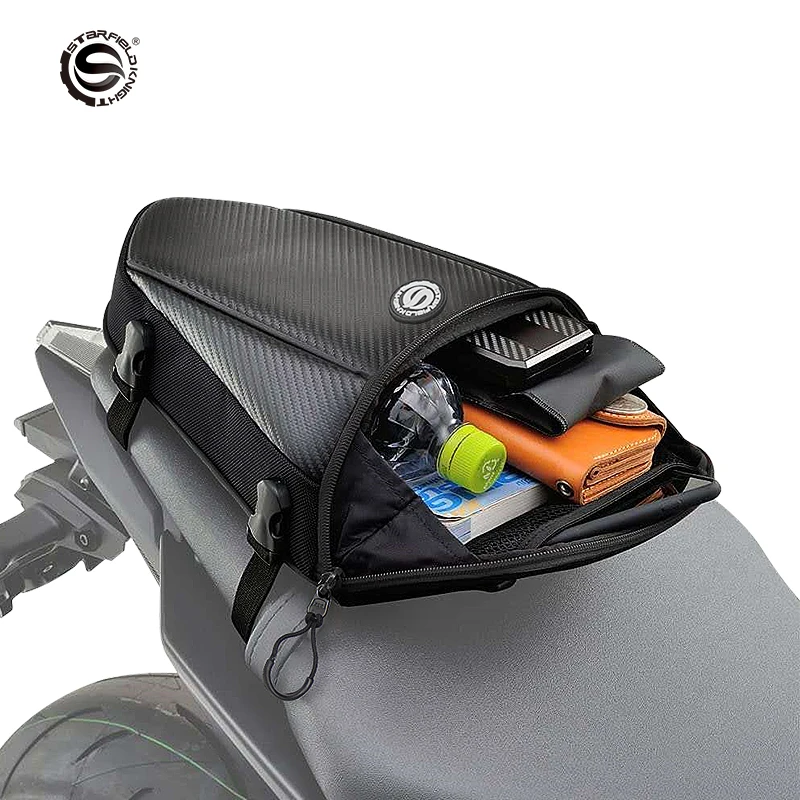 Motorcycle Travel Tail Bag Riding Rear Seat Bag Motorcycle Backpack Waterproof Motorbike Luggage Saddle Bag With Rain Cover