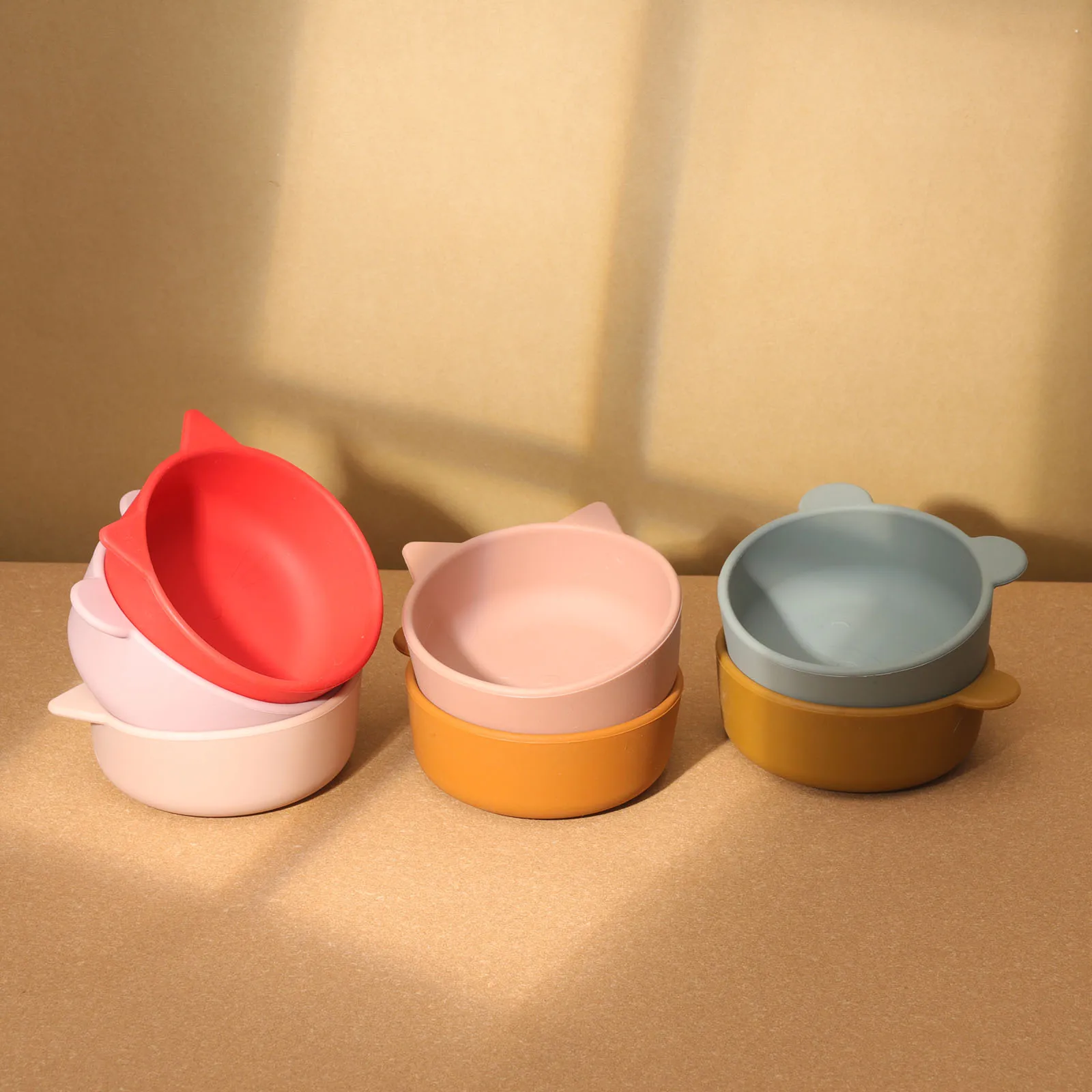 Brand Customization New Design Food Grade Silicone Baby Feeding Bowl Customize Silicone Animal Bear Shape Bowl