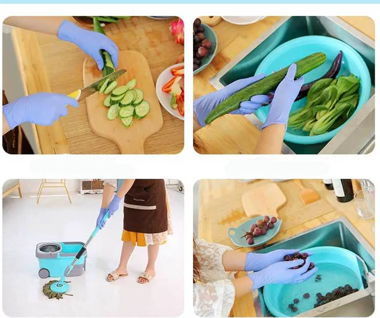9 Inch Nitrile Gloves Powder Free AQL 1.5 Blue Nitrile Gloves for Cleaning Disposable Multi-Purpose Nitrile Gloves