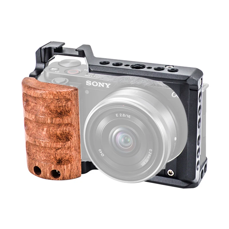Клетка для камеры Sony Alpha ZV-E10 с деревянной ручкой Полная ZVE10