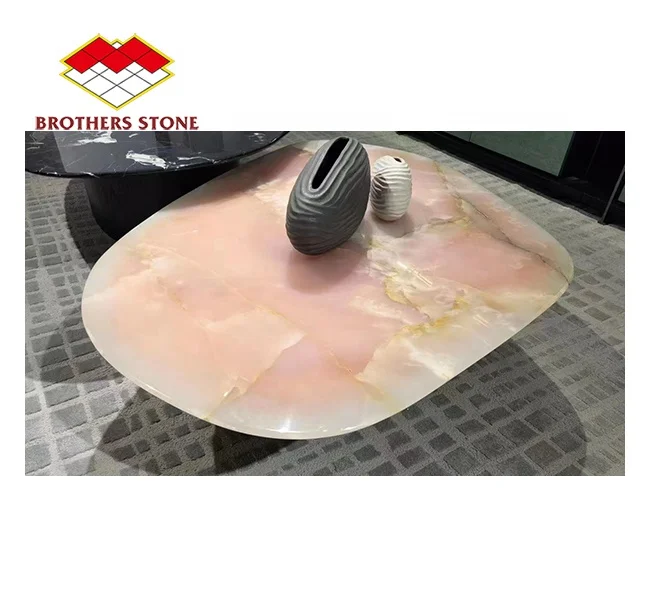 2022 Chinese Supplier competitive price onyx pink marble slab pink nature onyx  for Countertop