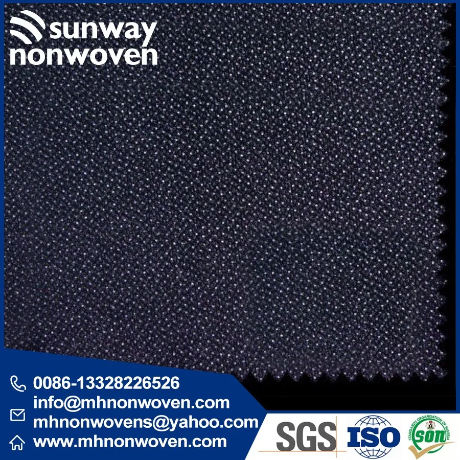 customized 100% Polyester PES coating Apparel fusible Non Woven Interlining