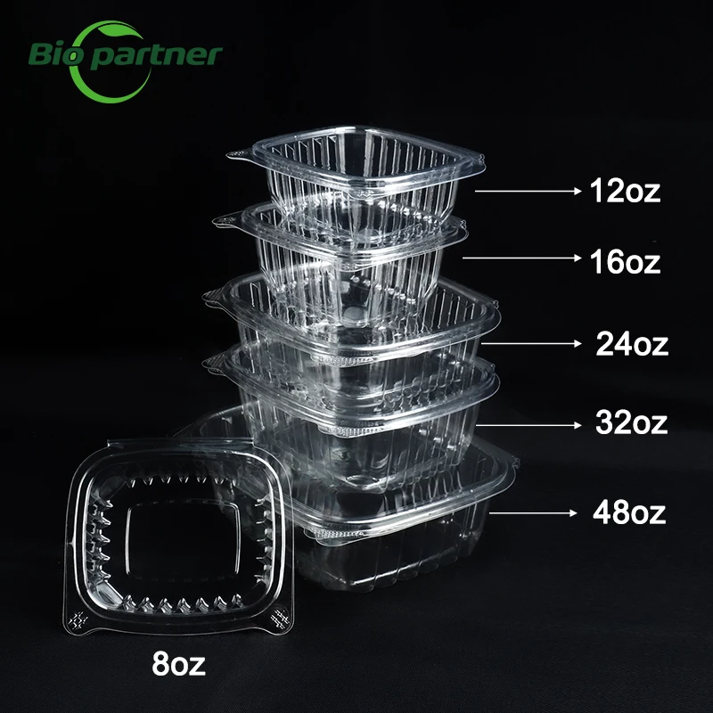 Wholesale Rectangular Clamshell Pet Packaging Plastic Food Containers Disposable Hinged Takeout Blister Packaging Box