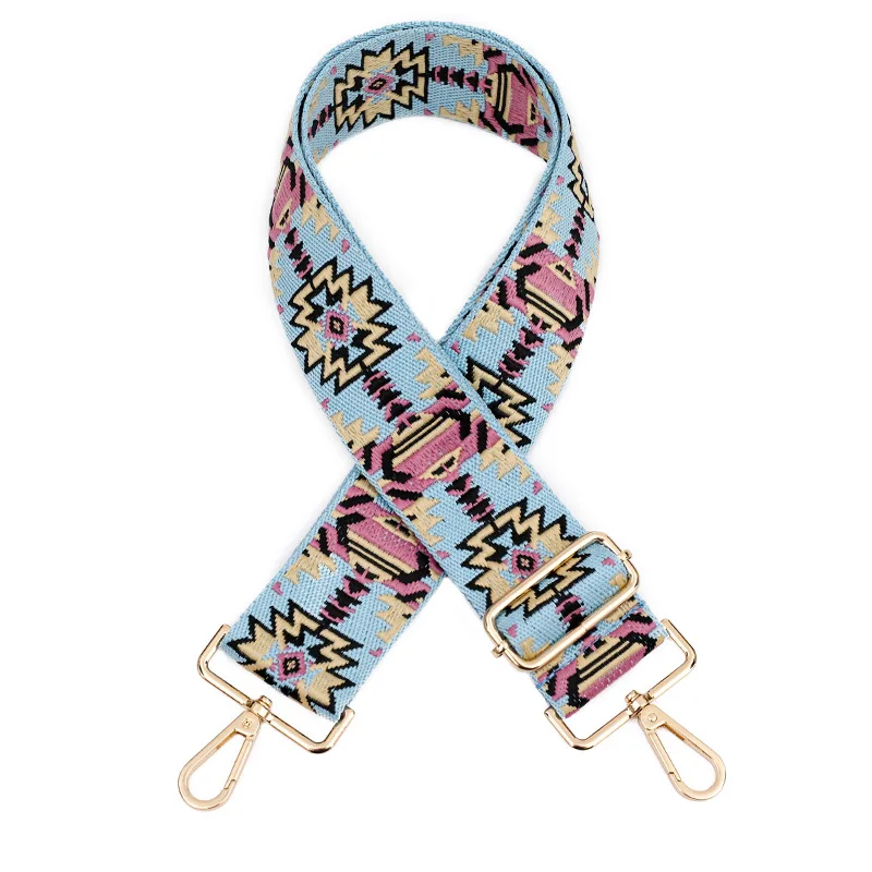 5cm Wide Color Bag Jacquard Rhombus Shoulder Belt Crossbody Strap Adjustable Replacement Belt Strap