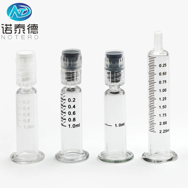Wax syringes 1ml luer lock glass oil prefilled syringe with custom measurements