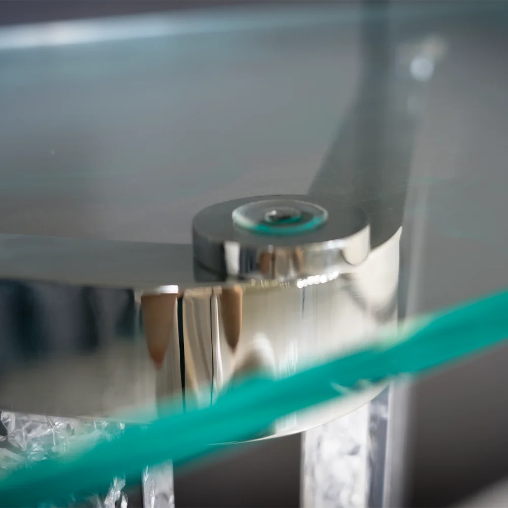 Acrylic Resin Modern Luxury Gold Metal Tempered Glass Top Mirrored Mesas de Entrance Entry Entryway Hallway Table Console Tables