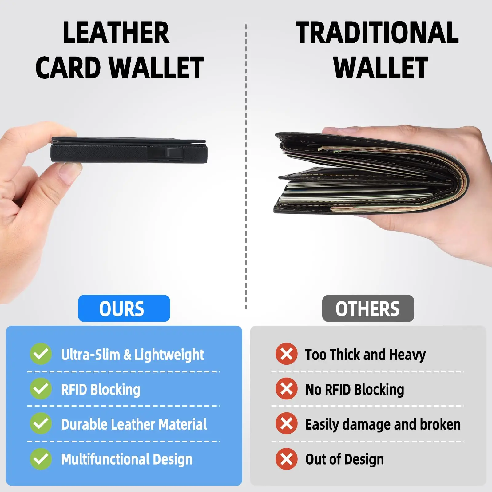 Minimalist Metal Aluminum RFID Blocking Card Holder Wallet Pop Credit Card Case with Slim Magnetic Close Mans Wallet