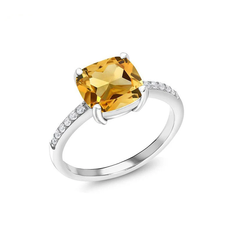 CZ Cubic Zirconia Real Zircon Jewelry Fashion 925 Gemstone Women Custom Couples Engagement Sterling Silver Diamond Wedding Rings