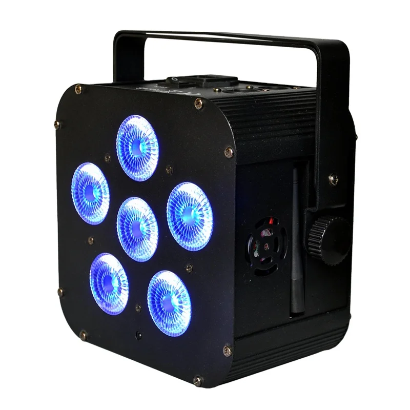 6*18W rgbaw+uv 6 in1 wireless dmx battery powered LED Flat Par uplights led PAR CAN stage lights