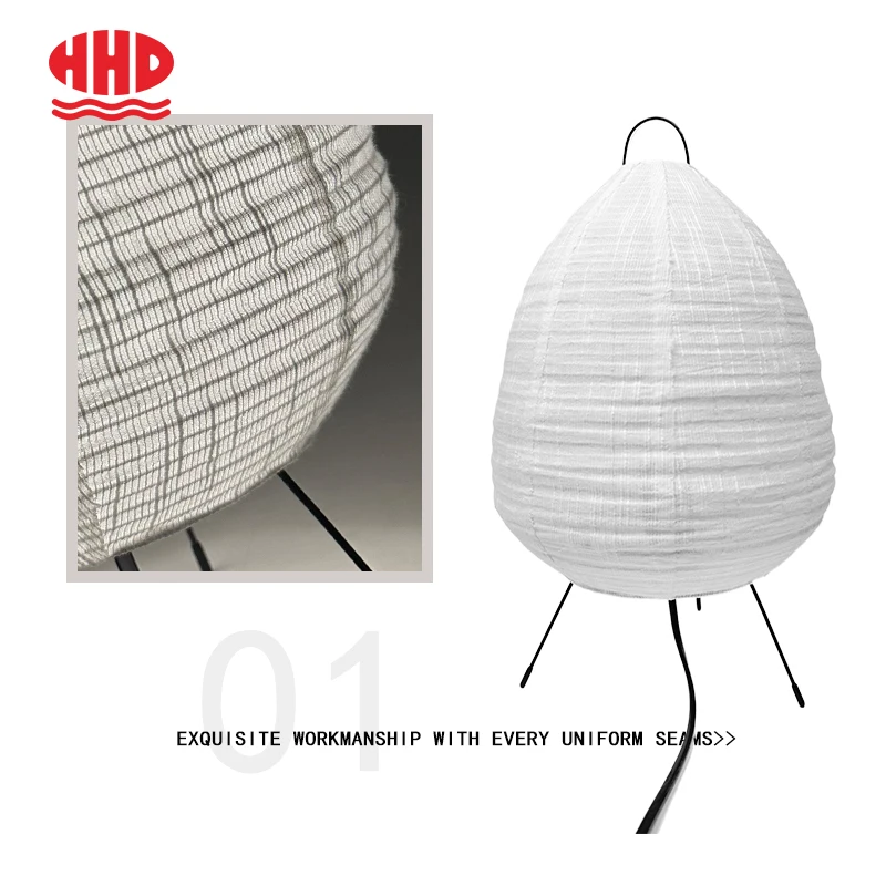 HKH Elegant Design Modern Decorative Table Fabric table lantern with black iron foot
