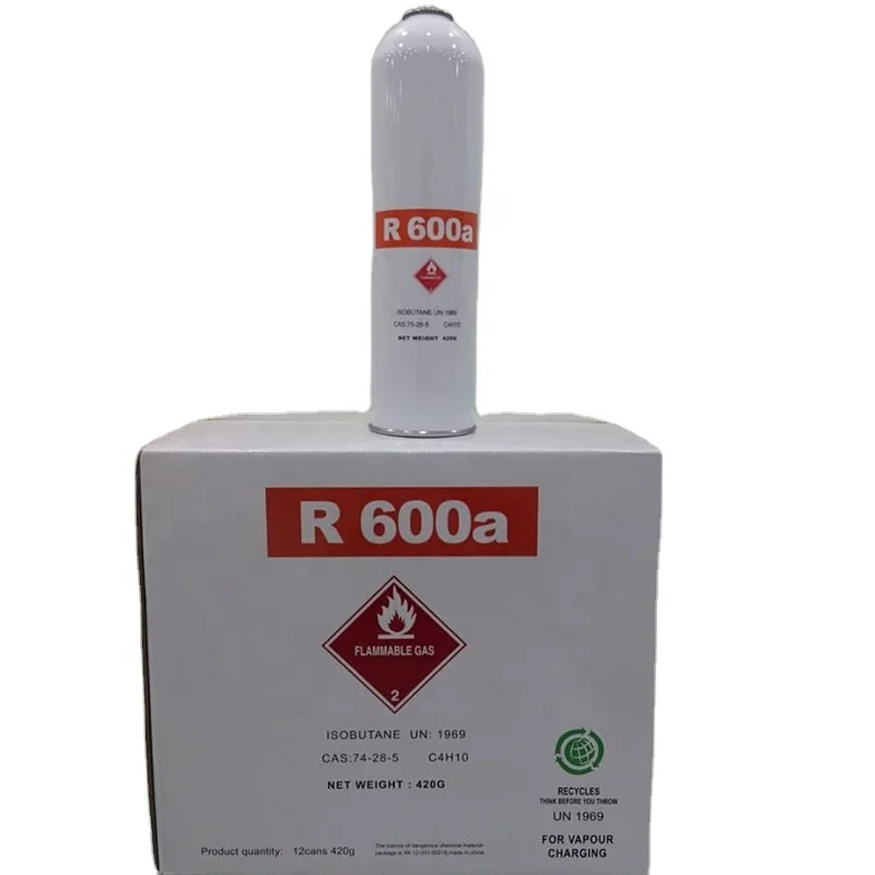 High purity 99.9% refrigerant gas refrigerator freezer r600a mapp net weight 420g1L6.5kg