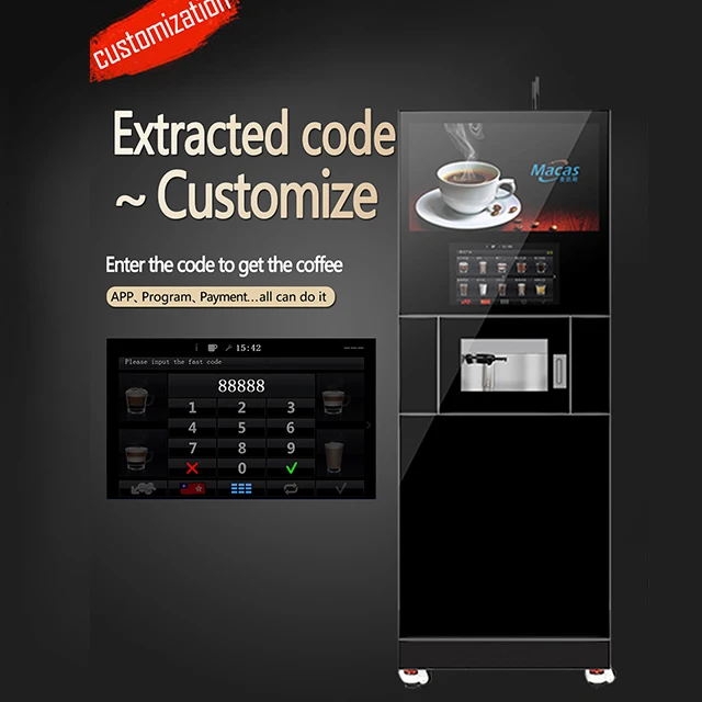 Professional vending machine with automated cup-falling system coffee self service coffee machine