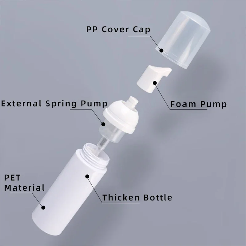 Recyclable Biodegradable 50ml 60ml 70ml 75ml 90ml 110ml Plastic Foam Pump Facial Foamer Bottle Soap Cleanser