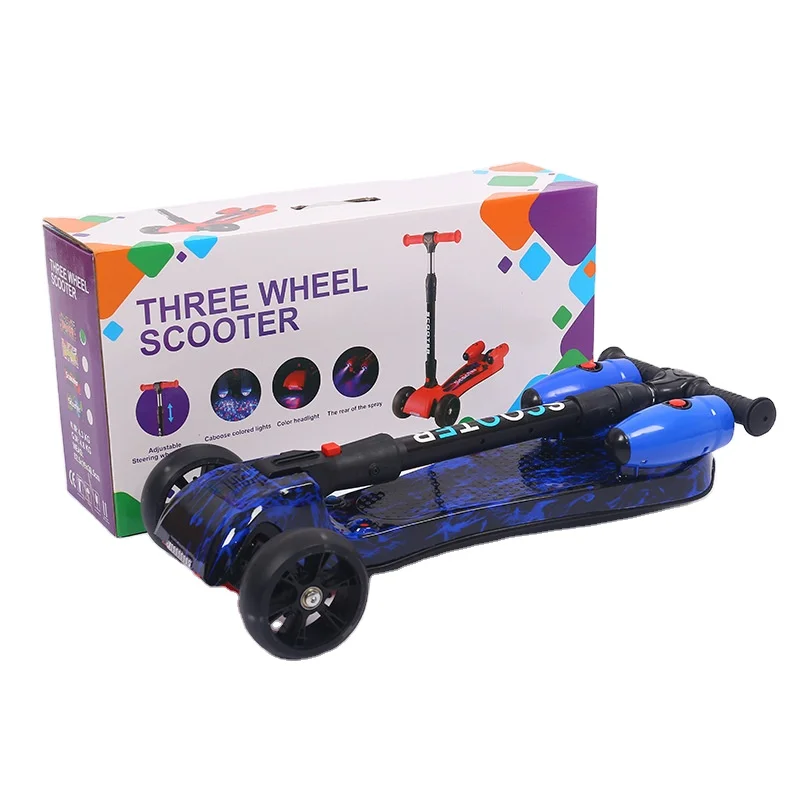 Складной детский скутер распылитель трехколесный флэш-скутер для упражнений детский балансировочный скутер