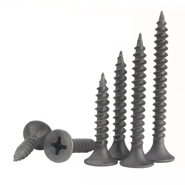 Free sample c1022a black phosphated metal parafuso screw drywall self tapping wood screws