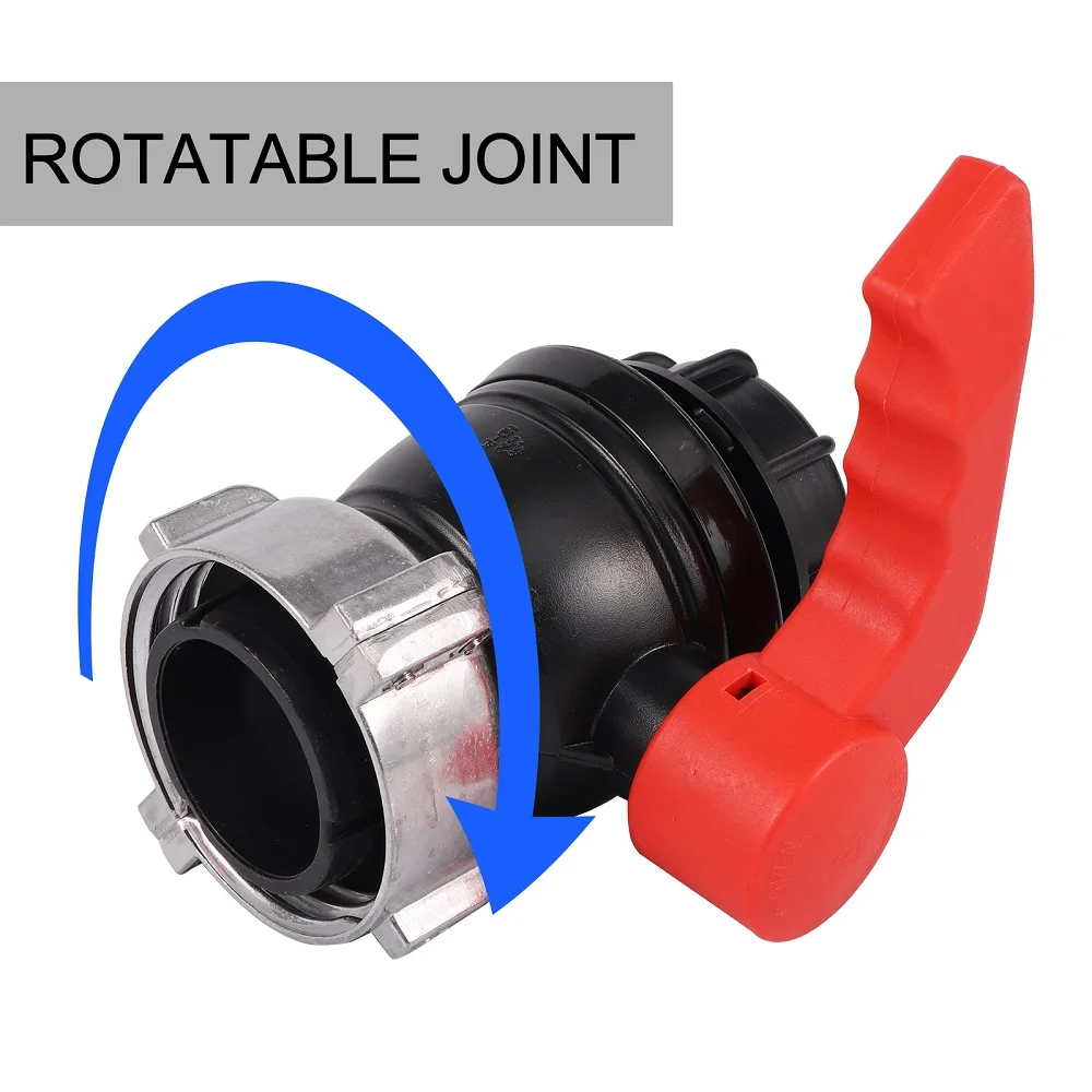 IBC Fittings Tank Adapter 62/75/ 80mm Coarse to Outlet 60mm Coarse Thread IBC Tote Ball Valve