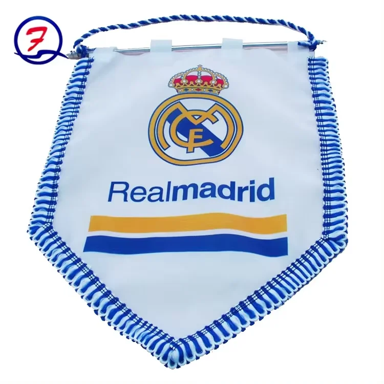 Wholesale Decoration Mini Flag Banner Fringy Window Hanging Satin Material Exchange Pennant Flags Double Sided Banner Wall