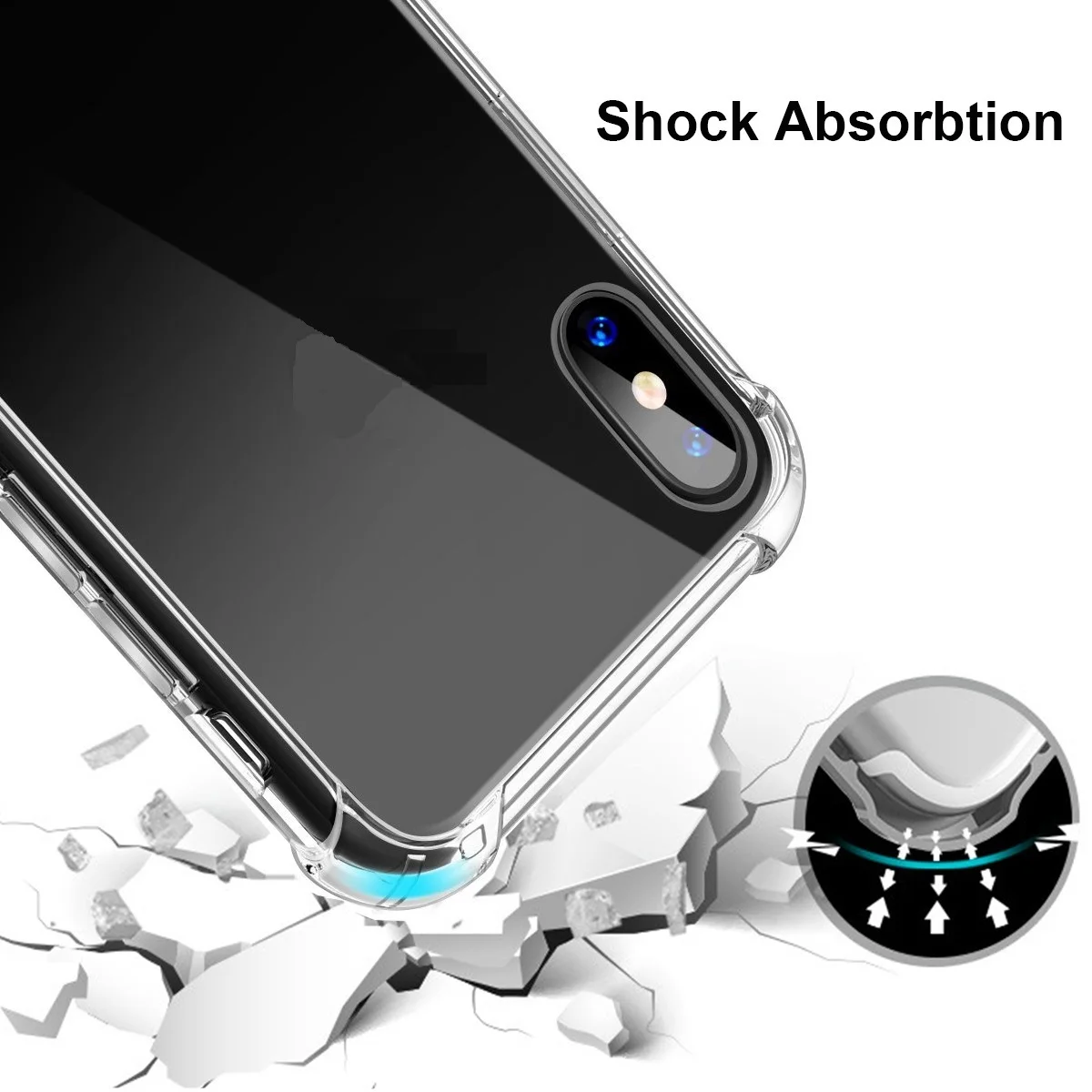 Anti-scratch Shockproof Ultra-Thin TPU Crystal Case for iPhone 12 11 Pro Max XR XS 7 8 Plus