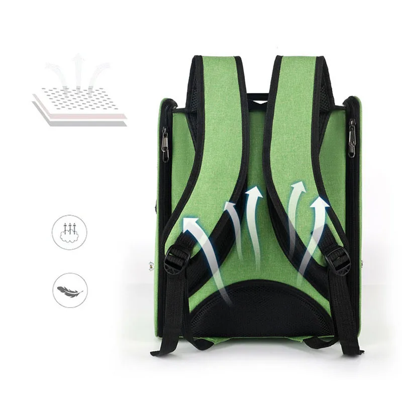 Parrot Birdcage Breathable Backpack Lightweight Outdoor Travel Pet Parakeet Hard Side Belt Bracket with Food Cup Birds Backpack