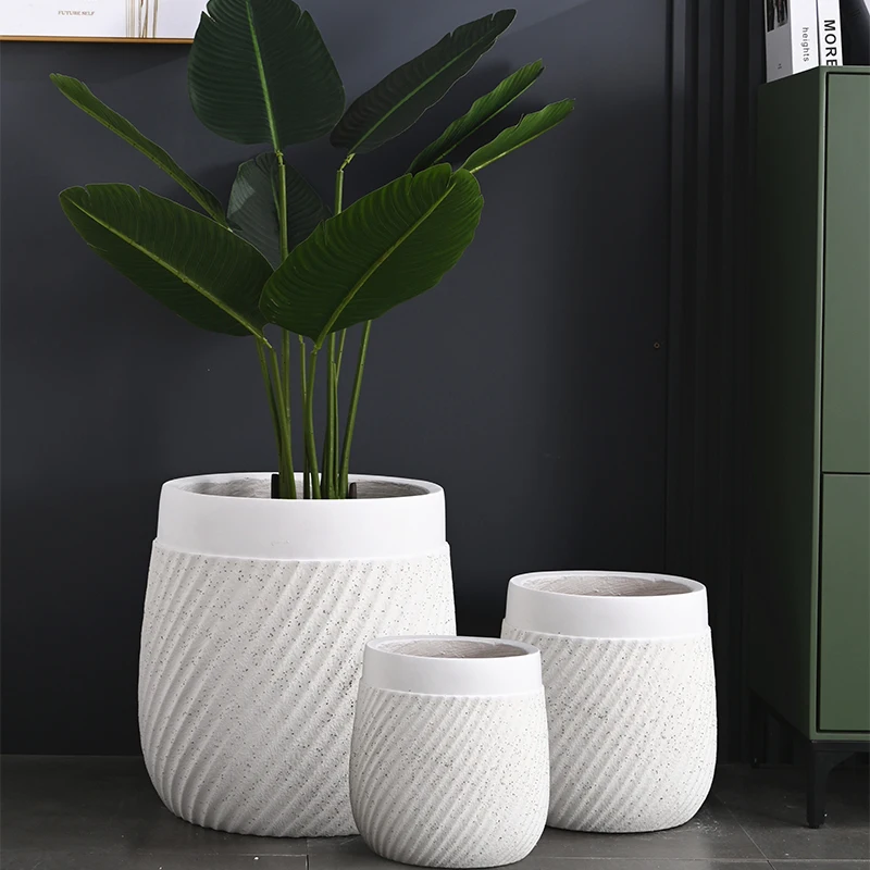 33/43/57cm Large Flower Pot Tall Planters Indoor Outdoor Planters and Pots Factory Wholesale Fiber Clay Pots For Plants