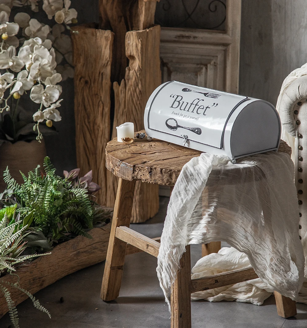 Nordic restaurant table snacks bread storage box galvanized iron storage box