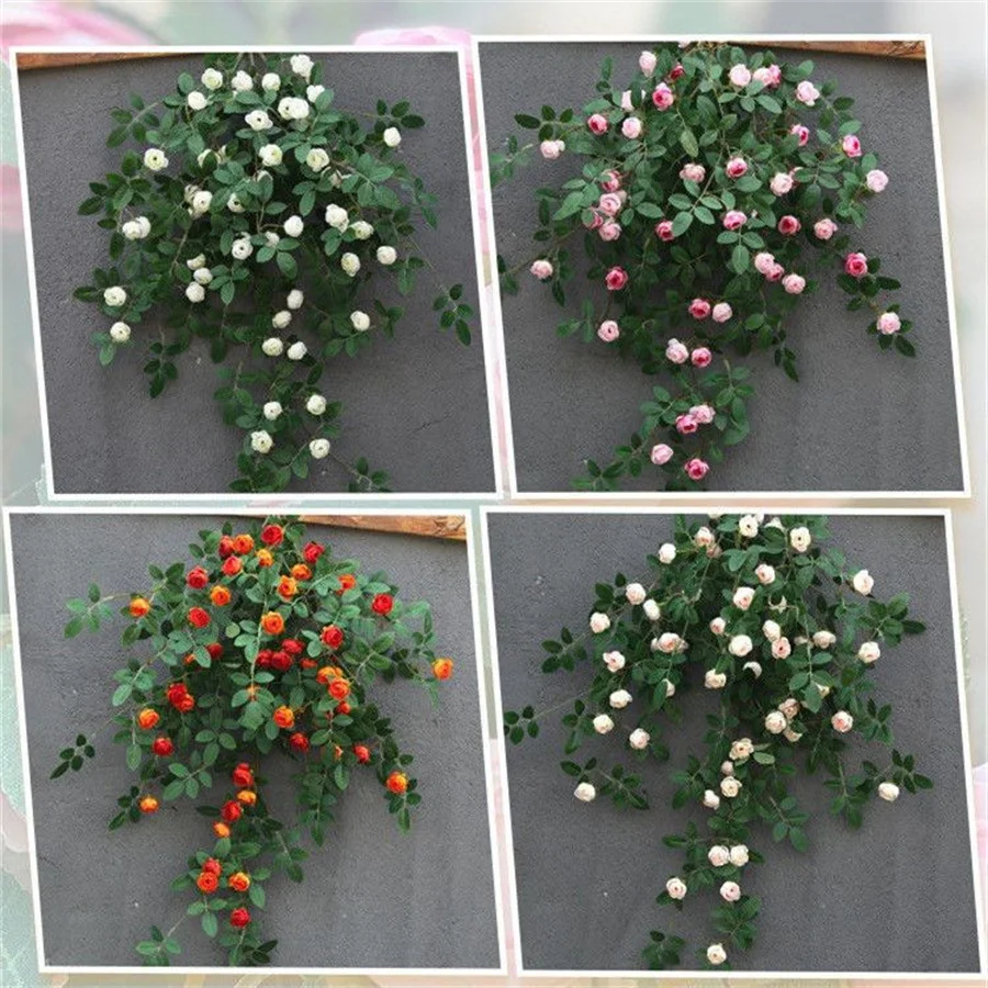 Reasonable Price Flowers Colorful Artificial Hanging Rose Vines for Wedding Arrangement