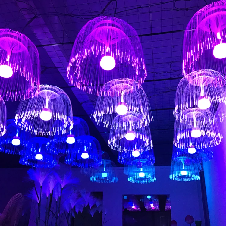 Holiday Event Outdoor Christmas Fiber Optic Light Jellyfish Lamp For Wedding Decoration