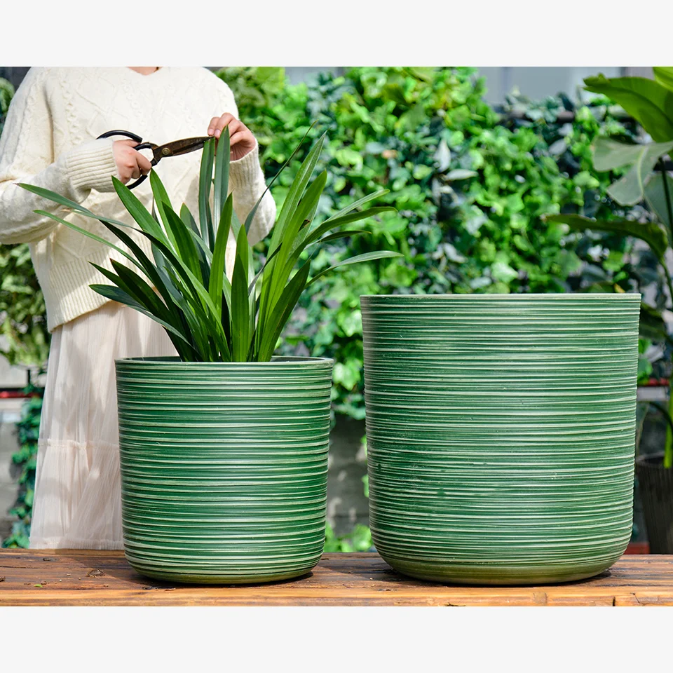 Greenship Wholesale Olive Green Nordic Round Flower Planter Pot Orchid Succulent Plastic Pot for Succulent Plants